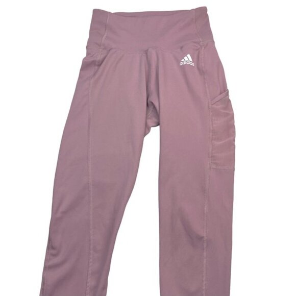 ADIDAS Circuit Solid 7/8 Leggings Sz XS Mauve Aeroready - Picture 2 of 5